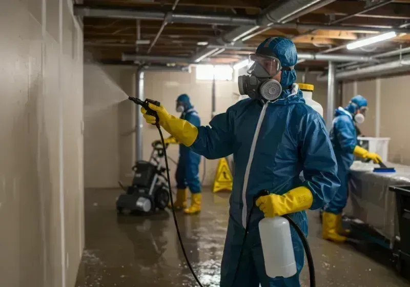 Basement Sanitization and Antimicrobial Treatment process in East Greenbush, NY